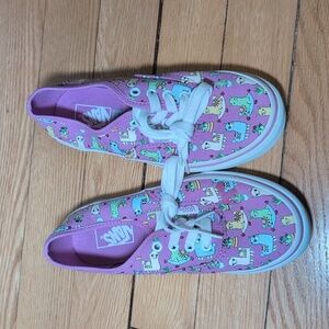 Vans Kids' Pink and Blue Llama Sneakers